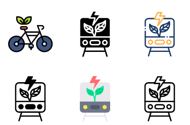 Green Transport Icons
