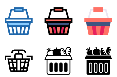 Grocery Basket Icons