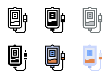 Saline Bag Icons