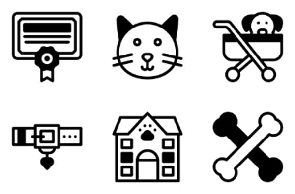 Icônes toilettage pour animaux de compagnie