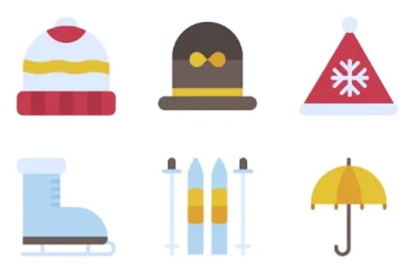 Winterkleidung-Icons