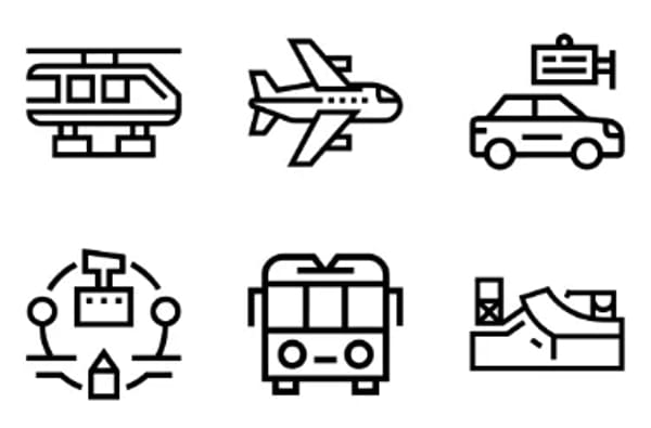 Vehicles And Transports Icons