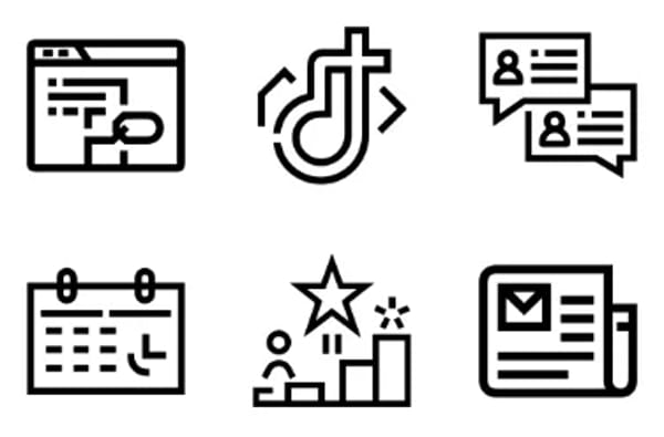 Blogger Influencer Essentials Icons