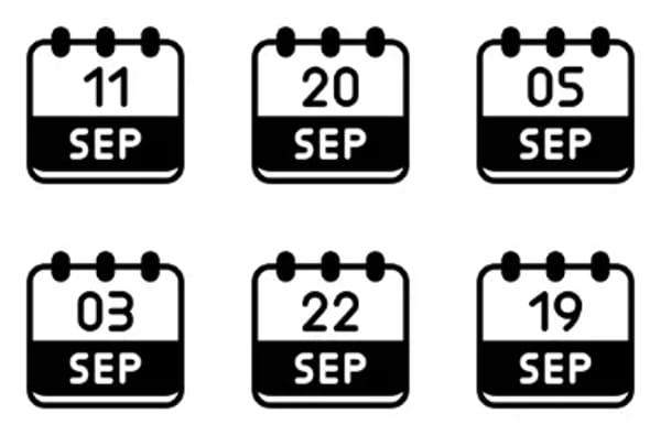 September Calendar Icons