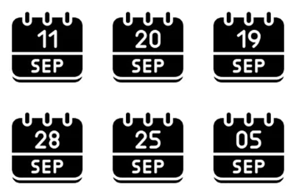 Icônes September Calendar