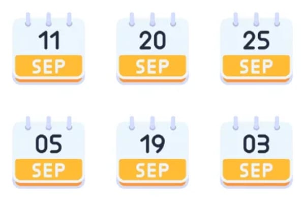 September Calendar Icons
