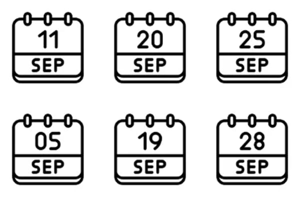 September Calendar Icons