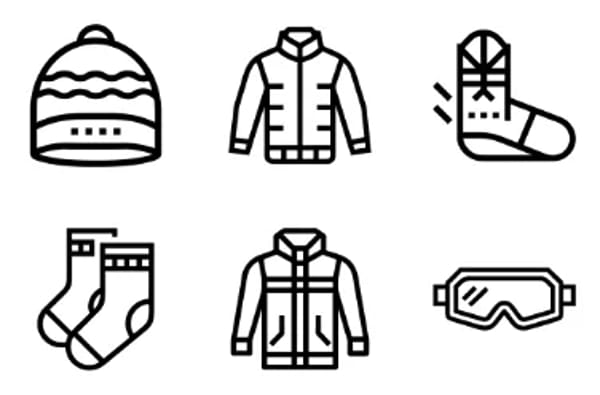 Winter Clothes And Accessories Icons