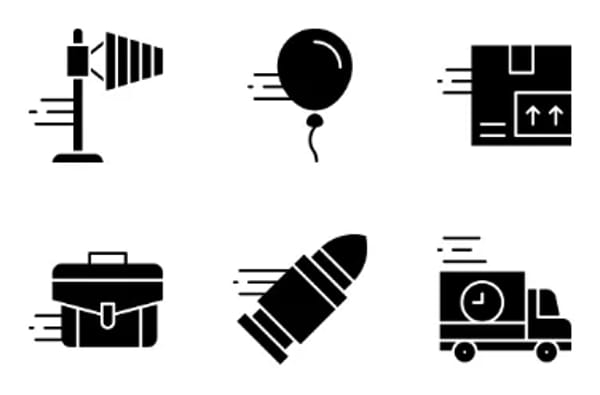 Bewegung und Geschwindigkeit-Icons