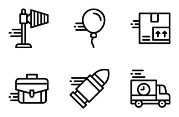Bewegung und Geschwindigkeit-Icons