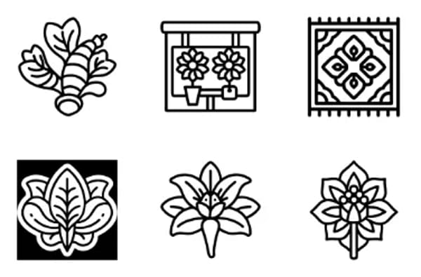 热带花卉设计图标
