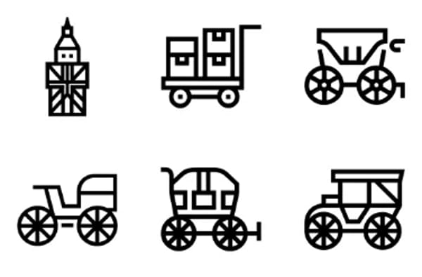 Icone trasporto d'epoca