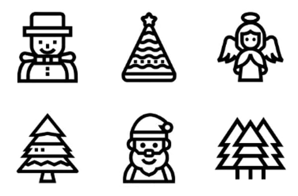 Ícones de personagens de natal