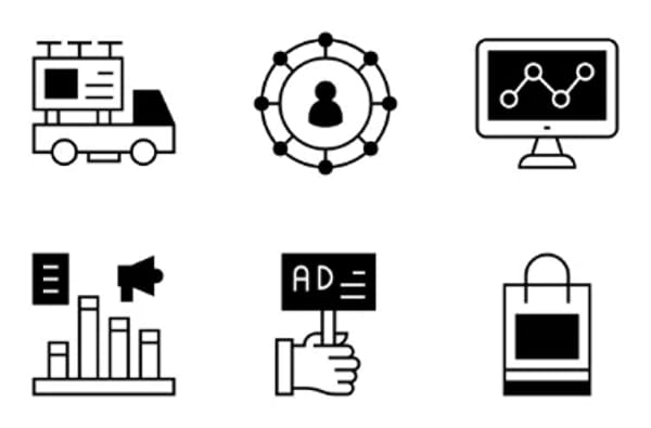 Icone marketing digitale e SEO
