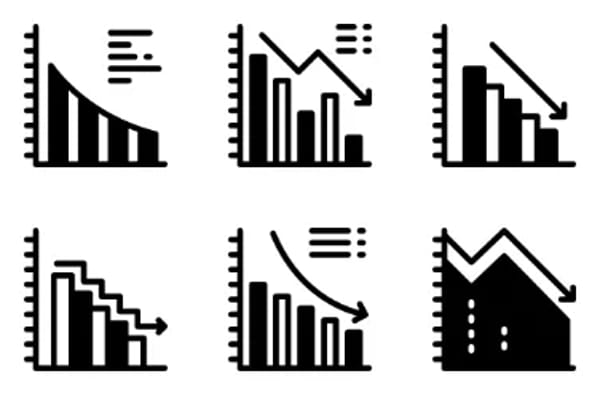 Icone grafico e diagramma aziendale
