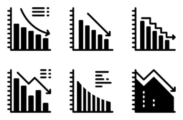 Iconos de diagrama y diagrama de negocios