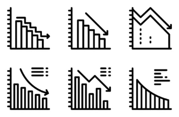 Icônes diagramme et diagramme d'affaires