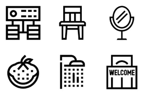 Bed And Breakfast Icons