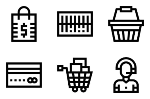 Ícones de compras online