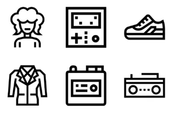 Iconos de años ochenta