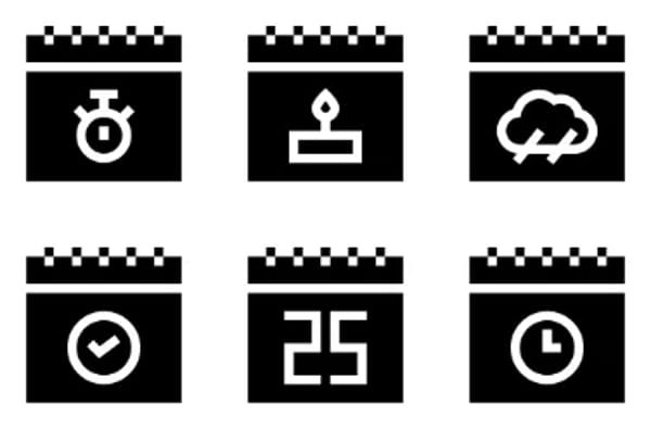 Kalender und Datum-Icons