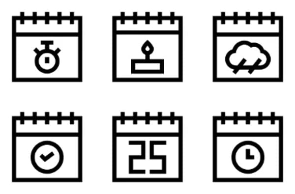 Ícones de calendário e data