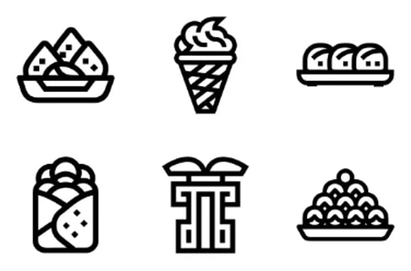 internationale Küche-Icons