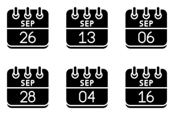 September Calendar Icons