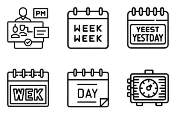 Time And Date Collection Icons