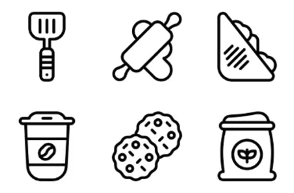 Bäckerei-Icons