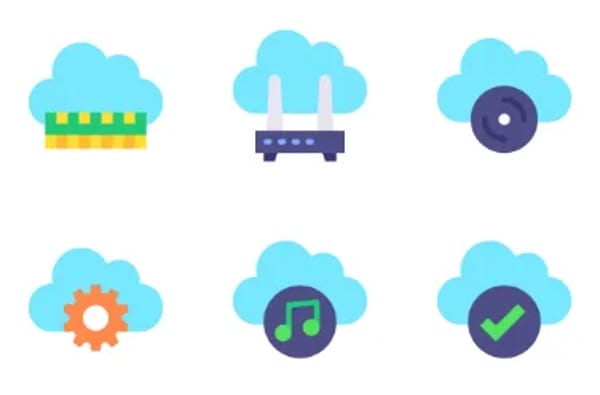Icone il cloud computing