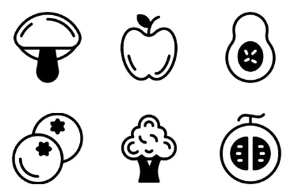 Icônes fruits et légumes
