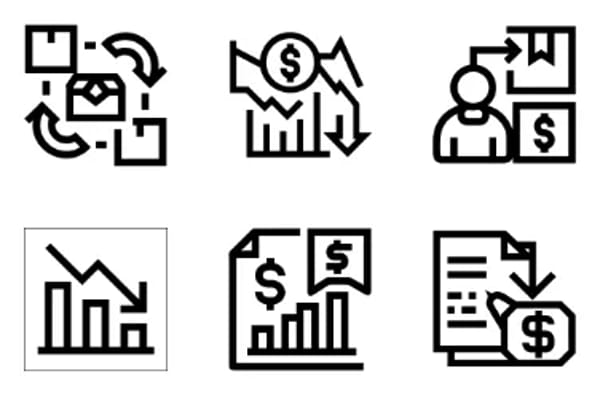 Ícones de crise econômica