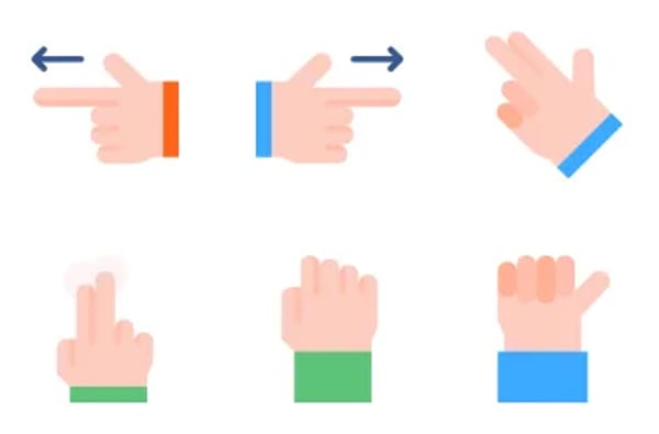 Icone gesti delle mani