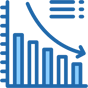 decreasing graph icon