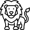 leão line ícone