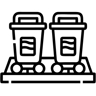 garbage bins line icon