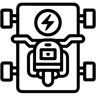电动滑板车 line 图标