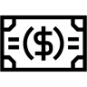 dollar bill line icon