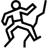 rock climbing line icon