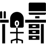 meja terisi ikon