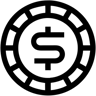casino chip line icon