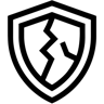 perisai rusak line ikon