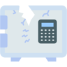 broken safe flat icon