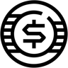 argent ligne icône