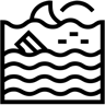 enchente line ícone