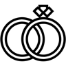 wedding rings line icon