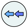 left right arrows lineal color icon