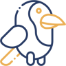 bird two-color icon