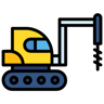 excavator lineal color icon